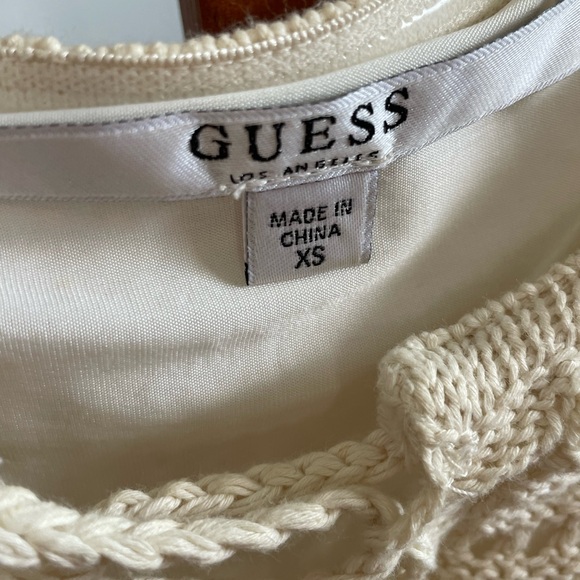 Cream Crochet Dress with Lace-Up Detail - Picture 3 of 7